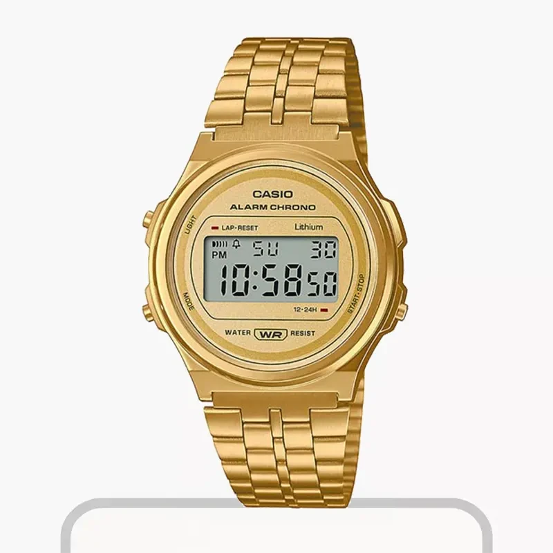 Casio Vintage Gold-tone Digital Dial Men's Watch- A171WEG-9ADF